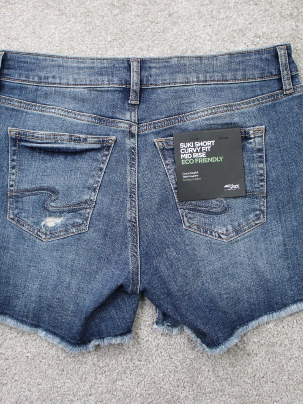 Silver Jeans Skirt NWT Womens 29 Blue Suki Short Curvy Fit Mid Rise 4" Denim